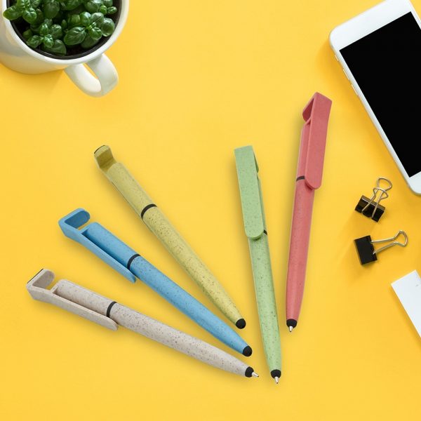 7021 - Caneta Fibra de Bambu Touch com Suporte - Imagem 5