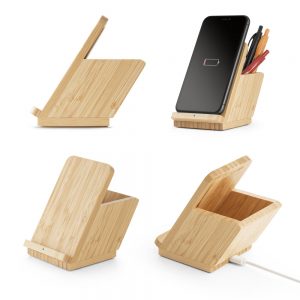 7001 - Carregador wireless em bambu