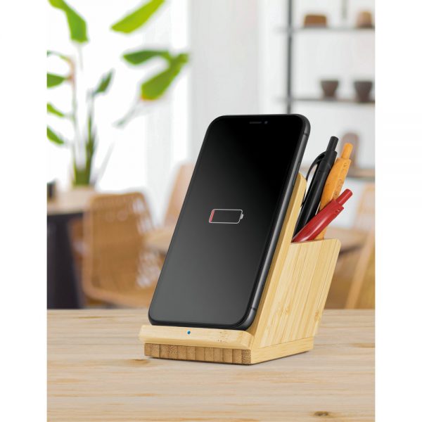 7001 - Carregador wireless em bambu - Imagem 4
